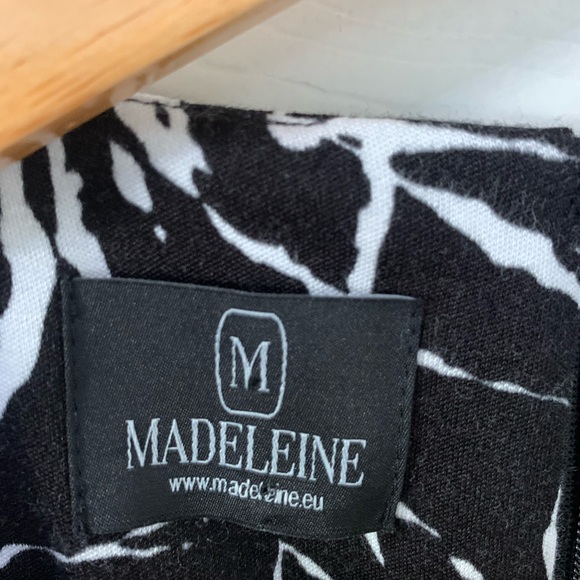 Madeleine Size 12 Dress Cotton Silk Blend Midi Smart Occasion Black Womens - Picture 7 of 7